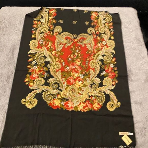 Rossini Russian traditional shawl, 76x 28,5 inch - Picture 3 of 5
